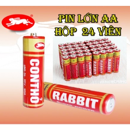 Hộp 24 Viên Pin AA Con Thỏ (Pin Lớn) Dùng Cho Đồ Chơi, Chuột Máy Tính ...