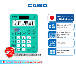 [Có màu đen] Máy Tính Casio MX-12B (Phiên Bản Pastel) - Màu Ngọt Ngào, Phím Nảy Êm Cho Chủ Shop, Thu Ngân