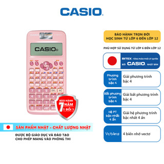 Máy Tính Casio Fx-580VN X Sắc Màu - Hồng Trẻ Trung