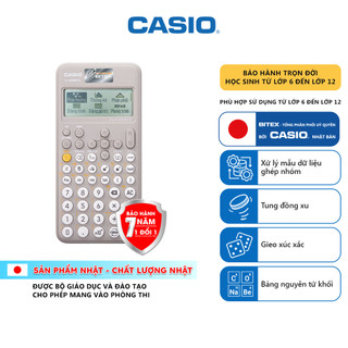 Máy tính học sinh Casio Fx-880BTG màu xám dành cho học sinh cấp 2 cấp 3 lớp 6 đến lớp 12 chuyên dụng mang vào phòng thi