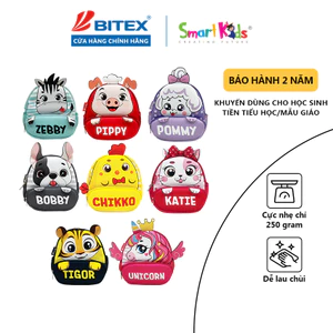 Balo mẫu giáo Smartkids Cute Pets cho bé 3 tuổi siêu nhẹ hình thú dễ thương đáng yêu học mẫu giáo nhà trẻ
