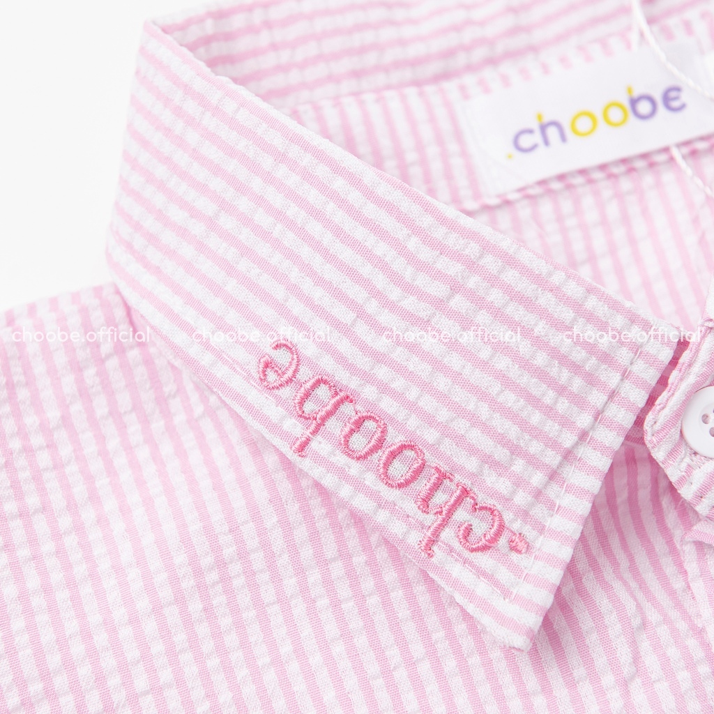 Ảnh Áo sơ mi nữ Blousie Choobe kẻ sọc oversize cộc tay ASM03 3