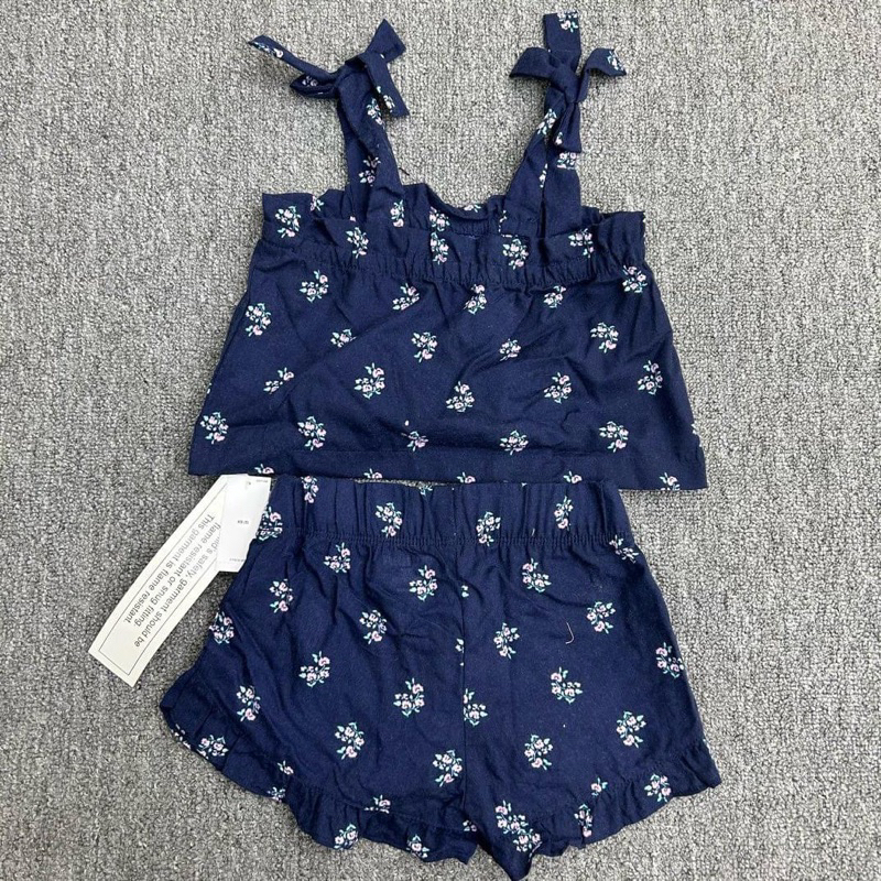 Set Bộ Bé Gái 2 Dây Hoa Nhí Xuất Dư Dễ Thương 0998L Size 6-10T (22-33kg)