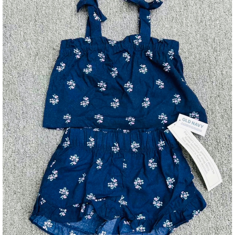 Set Bộ Bé Gái 2 Dây Hoa Nhí Xuất Dư Dễ Thương 0998L Size 6-10T (22-33kg)