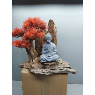 Gỗ lũa bonsai tán tùng dành cho bể cá cảnh, bể thủy sinh.Mẫu Tôn Ngộ Không , Tượng Phật ngồi thiền.