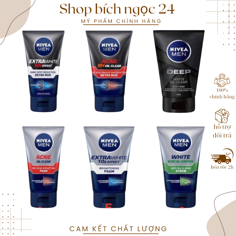 Sữa Rửa Mặt Nam,sữa rửa mặt, Nivea Men 100g