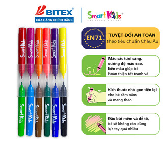 Bút Lông Màu Smartkids WM07 12 màu tô Dành cho bé từ 4 tuổi - 10 tuổi Màu sắc tươi sáng, cường độ màu cao, bền màu