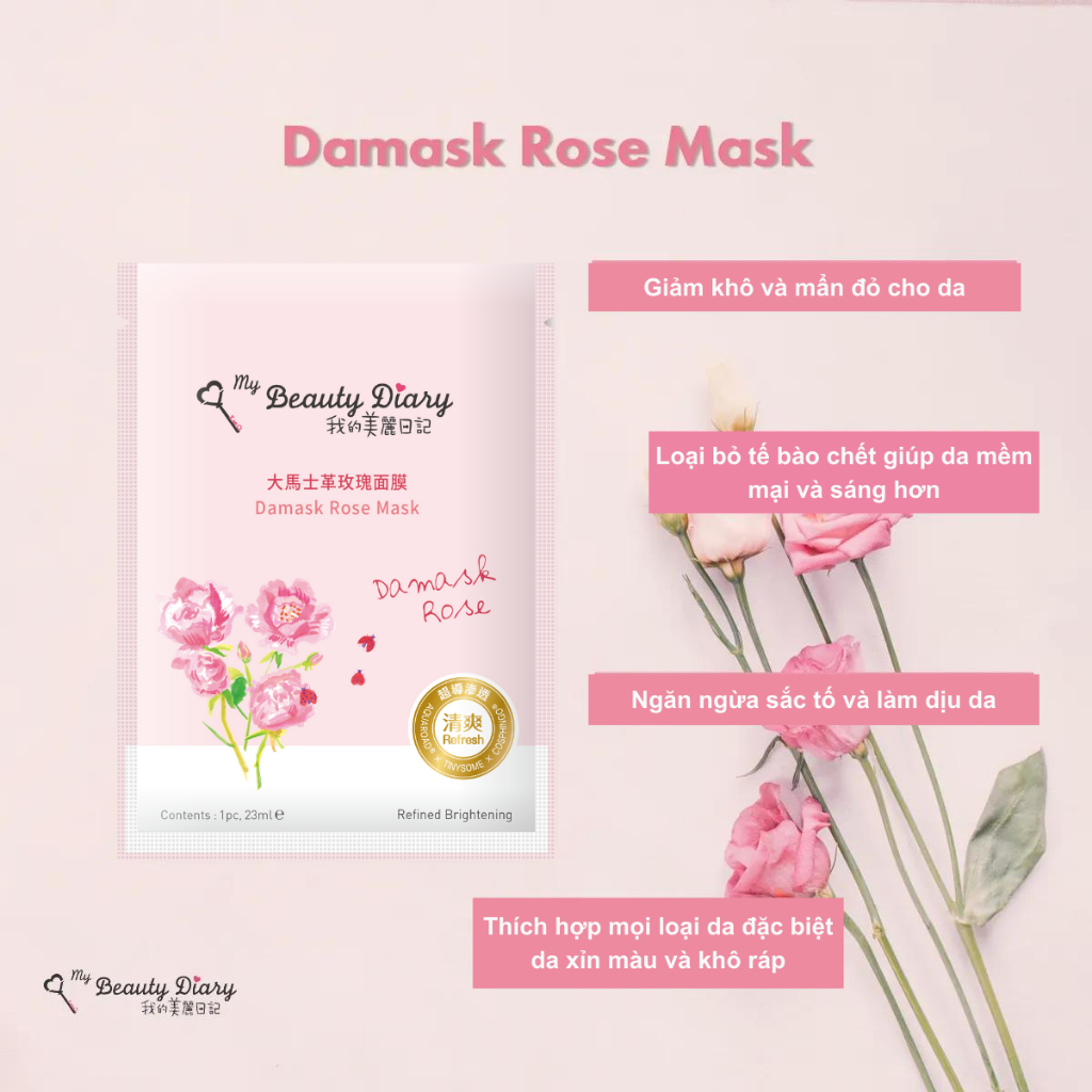 [My Beauty Diary] Combo 10 miếng mặt nạ giấy trắng da, cấp ẩm, phục hồi Đài Loan các loại