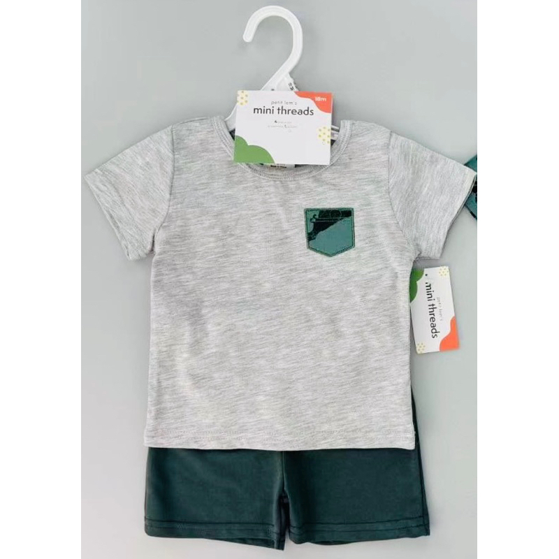 Set Bộ Bé Trai Sơ Sinh Cộc Tay Xuất Dư Mặc Hè 0255L Size 9-12M (6-11kg)