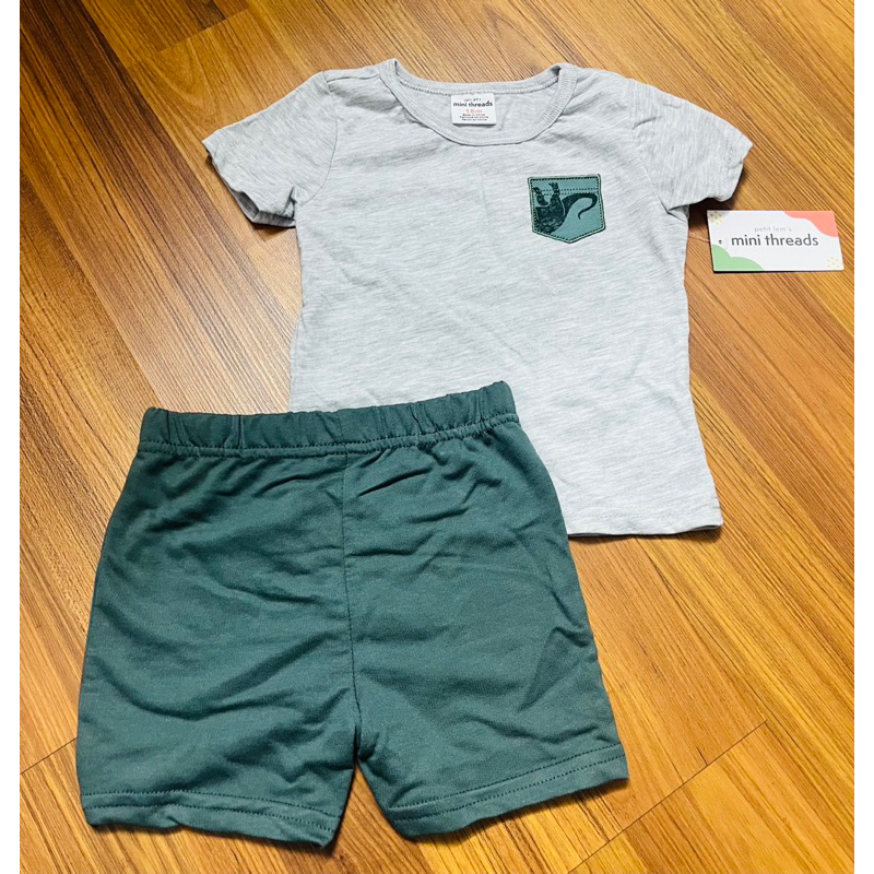 Set Bộ Bé Trai Sơ Sinh Cộc Tay Xuất Dư Mặc Hè 0255L Size 9-12M (6-11kg)
