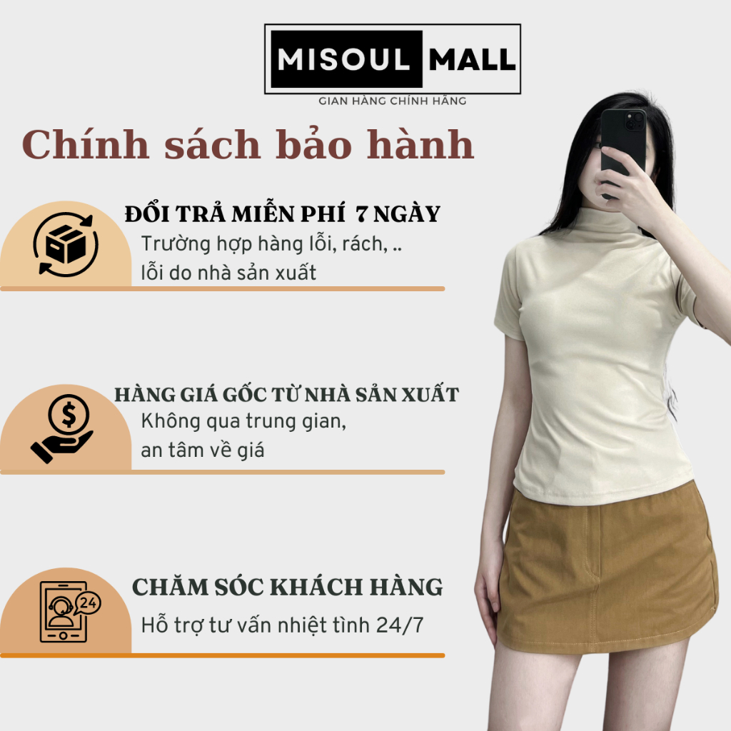 Áo Thun Cổ 3 Phân Cộc Tay Nữ Chất Cotton BigSize MiSoul Mall, Áo Cổ Leo Cộc Tay BigSize MiSoul 265 | BigBuy360 - bigbuy360.vn