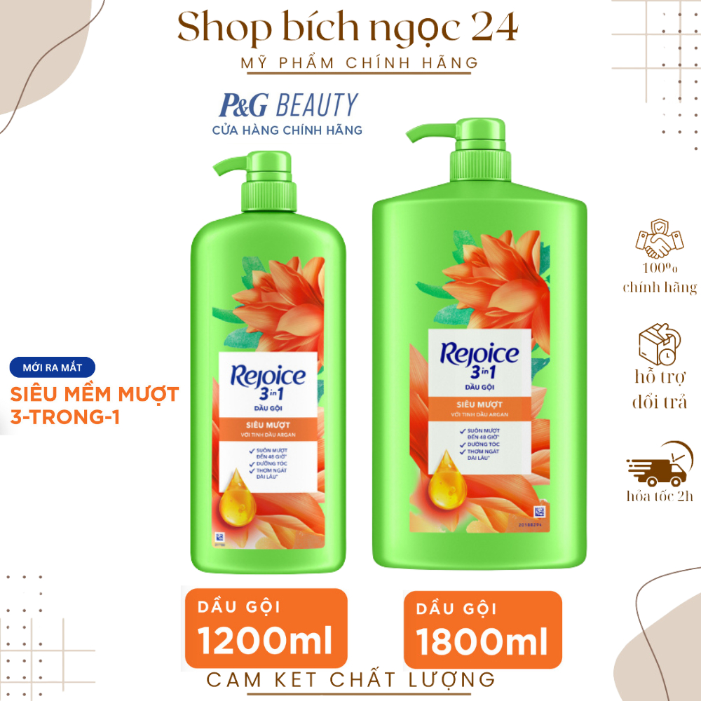 Dầu Gội REJOICE chai 1200ml , 1800ml Siêu Mềm Mượt