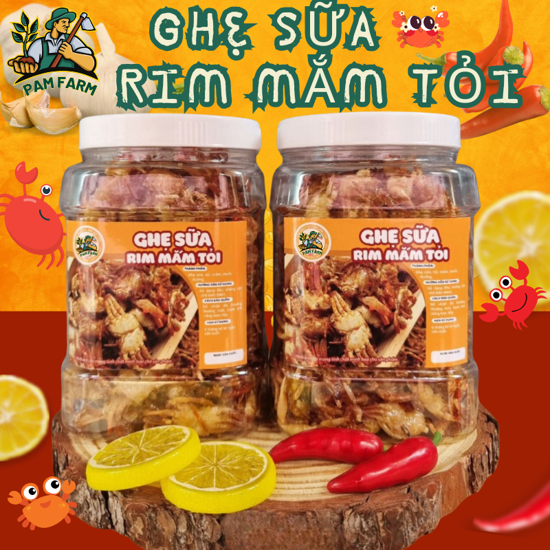 (LOẠI 1) Ghẹ Sữa Rim Giòn Mắm Tỏi PAM FARM 300G - 500G - 1KG | Shopee ...