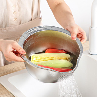 Rổ Vo Gạo Inox 304 Cao Cấp – Thép Không Gỉ An Toàn, Rổ Rửa Rau Hoa Quả Có Lỗ Thoát Nước Tiện Lợi
