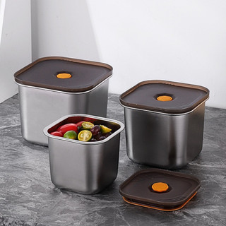 Hộp Đựng Thực Phẩm Inox Có Nắp Đậy, Khay Bảo Quản Đồ Ăn Tủ Lạnh, Chống Mùi,Dung Tích 900ml