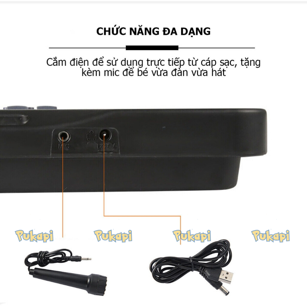 Đồ Chơi Đàn Cho Bé Piano Đàn Piano 61 Phím Piano Đàn Đàn Cho Bé Chơi Có Nhạc Đàn Tập Chơi Organ- Đồ Chơi Cho Bé PUKAPI