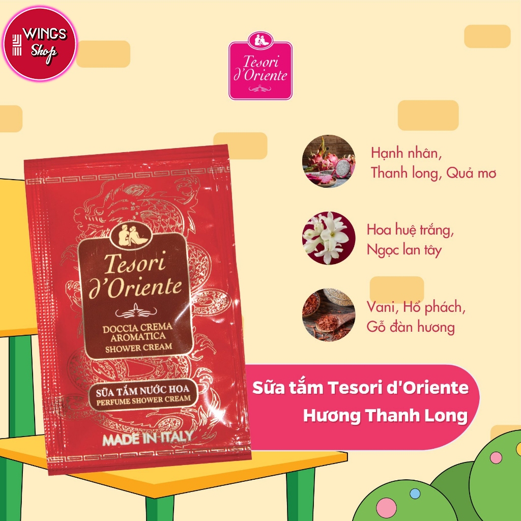 Sữa tắm dây Tesori d’Oriente 9ml gói nhỏ tiện dụng | Wings Shop
