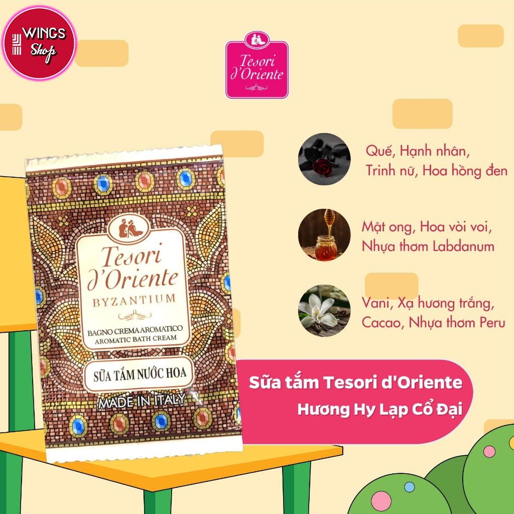 Sữa tắm dây Tesori d’Oriente 9ml gói nhỏ tiện dụng | Wings Shop