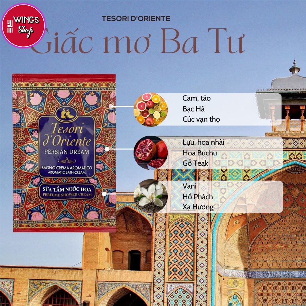 Sữa tắm dây Tesori d’Oriente 9ml gói nhỏ tiện dụng | Wings Shop
