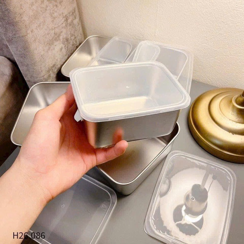 HỘP INOX KÈM NẮP NHỰA