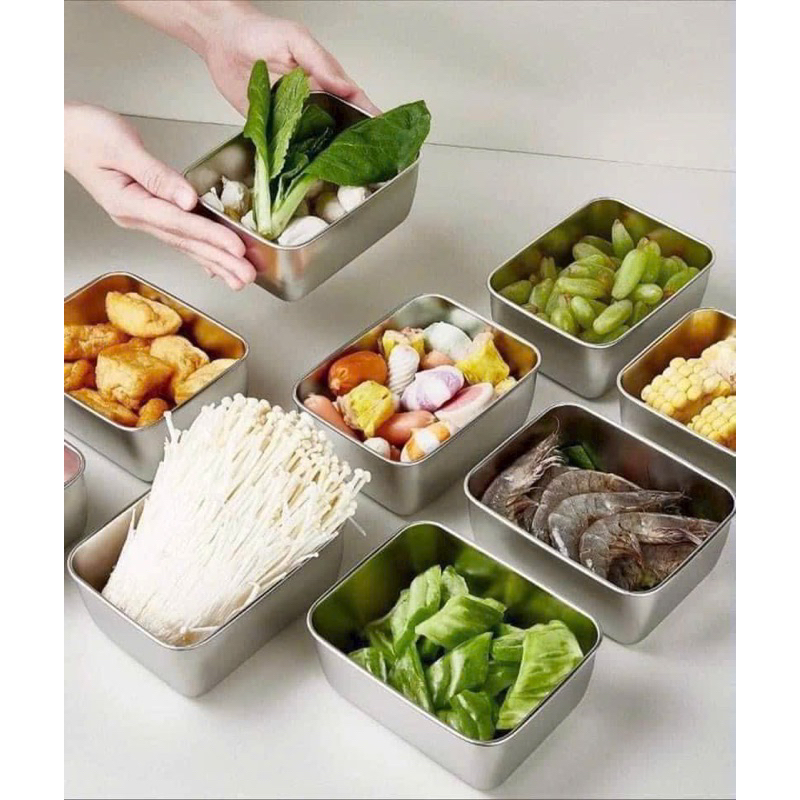 HỘP INOX KÈM NẮP NHỰA