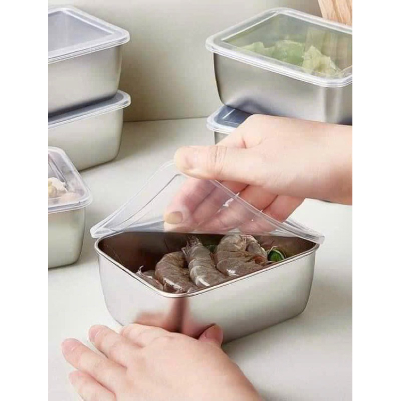 HỘP INOX KÈM NẮP NHỰA