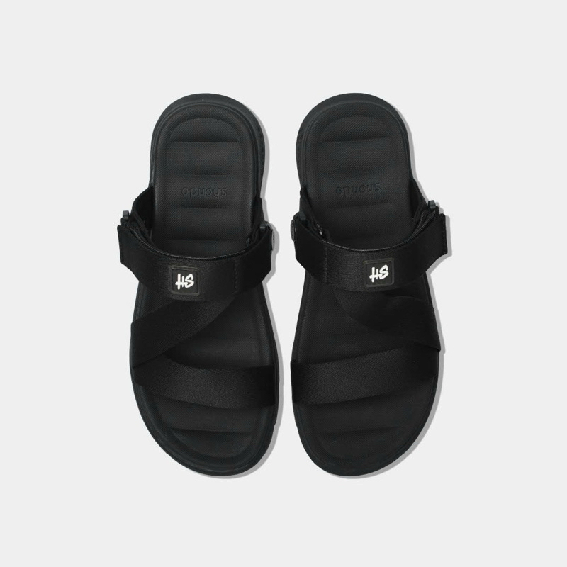 Ảnh Giày sandal Shondo đen full quai xoay 360 dành cho nam nữ F6X1111 3
