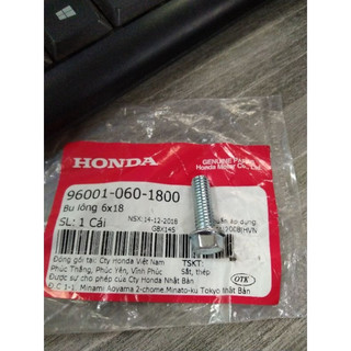ốc bu lông honda 6x18 xài đầu tuýp 8 xi trắng