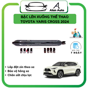 Bậc lên xuống xe Toyota Yaris Cross 2024, Bệ bước chân mẫu đen đúc thể thao cao cấp. Chắc chắn bền bỉ