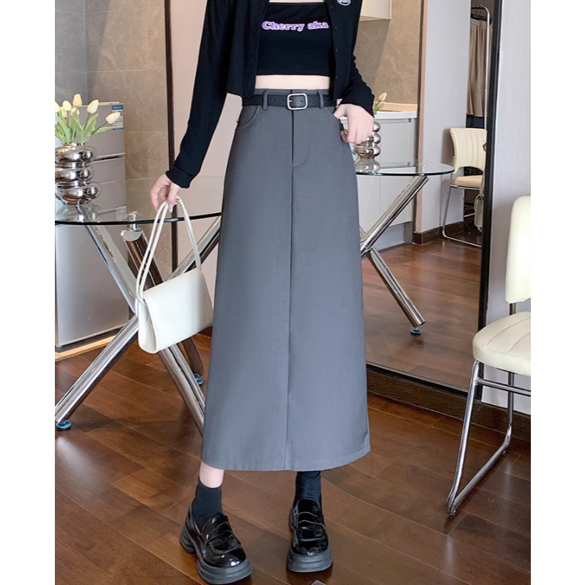 Chân Váy Chữ A Suông Dáng Dài 90cm Hack Chân_SHOPNGOCTRANG19_Chất Liệu Vitex_CV69