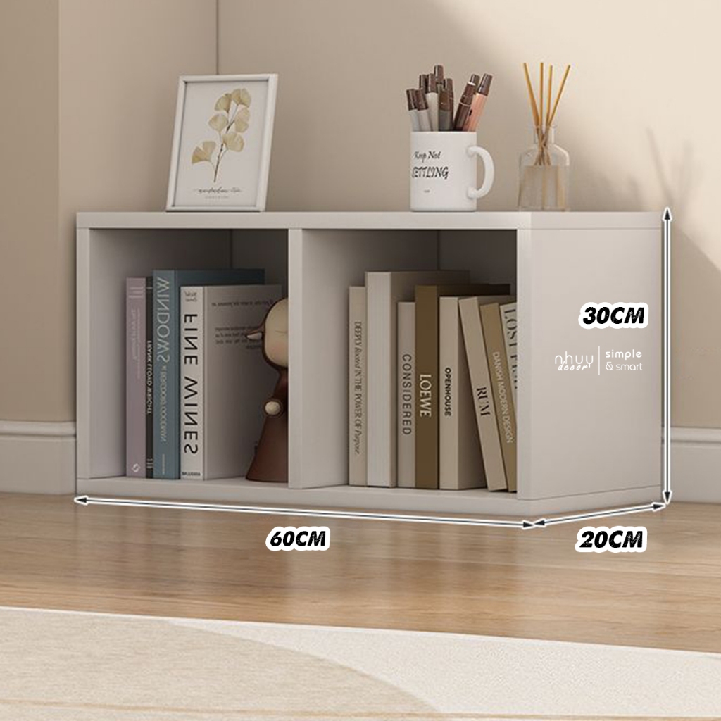 Kệ Sách Gỗ - Kệ Để Đồ Gỗ Đa Năng Tổ Ong 2 Tầng Lắp Ghép Cực Tiện Ích NHUYDECOR