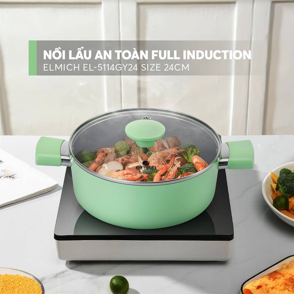 Nồi lẩu an toàn đa năng full induction Elmich EL-5114 size 24cm