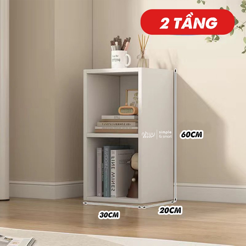 Kệ Sách Gỗ - Kệ Để Đồ Gỗ Đa Năng Tổ Ong 2 Tầng Lắp Ghép Cực Tiện Ích NHUYDECOR