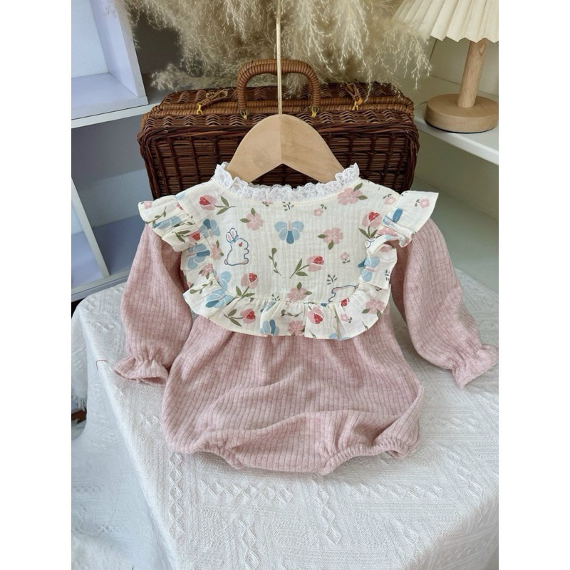 Bodysuit Thu Đông Chất Len Tăm + Xô muslin An Toàn Mềm Mại Cho Bé Yêu Điệu Đà Nhà Liena'S Closet