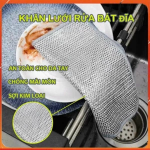 10 miếng rửa bát lưới kim loại, giẻ bạc kim loại rửa bát, giẻ rửa bát