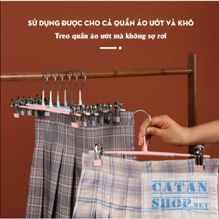 Móc Đôi 2 Kẹp Inox Phơi Quần Áo Tất Vớ, 2 Kẹp Inox Tự Điều Chỉnh Chống Trượt Tiện Dụng