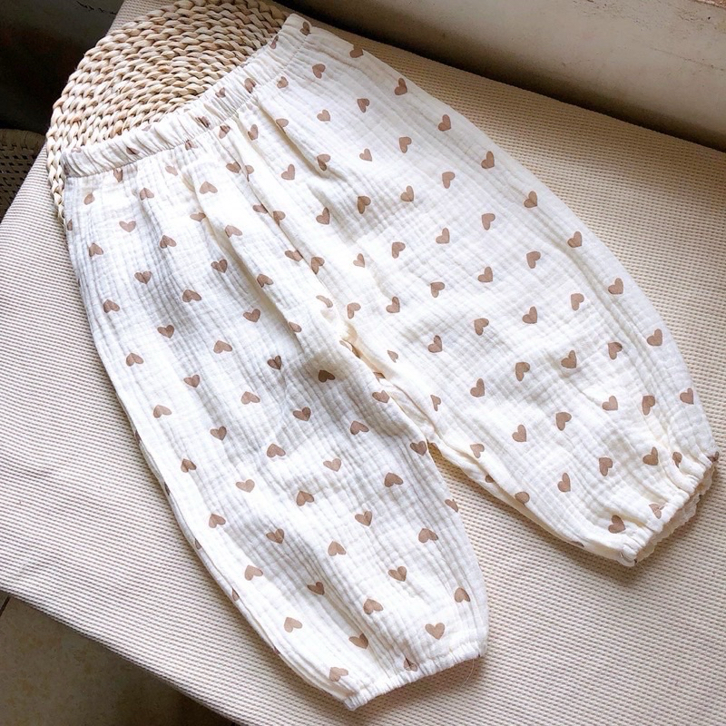 Quần Boom Vải Xô Muslin Cao Cấp (Vải Xô Loại 1) Mềm Mịn Phù Hợp Da Bé Trai/ Bé Gái