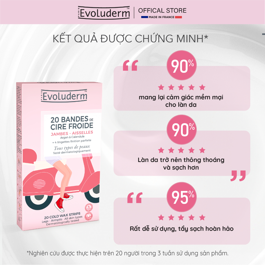 Ảnh Tẩy lông Evoluderm dạng miếng dành cho chân tay 20 Miếng 2