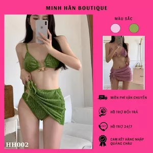 Bộ bikini 3 mảnh ôm dáng tôn da đi biển cho nữ hàng QC cao cấp( KÈM ẢNH THẬT)-HH002