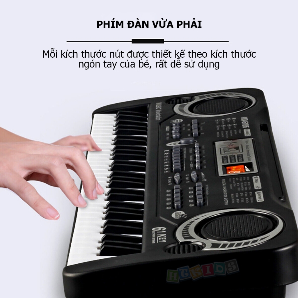Đàn Piano Cho Bé Đàn Organ Đàn Piano 61 Phím Đàn Organ 61 Phím Đàn 61 Phím Cho Bé Kèm Micro + Dây Cáp Sạc - PUPU HOUSE