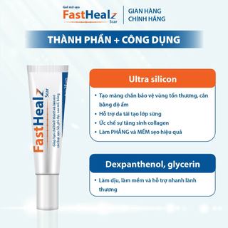 Gel mờ sẹo Fasthealz Scar 12g - Hỗ trợ làm mờ sẹo lồi, sẹo bỏng, sẹo sau mổ cho mẹ và bé
