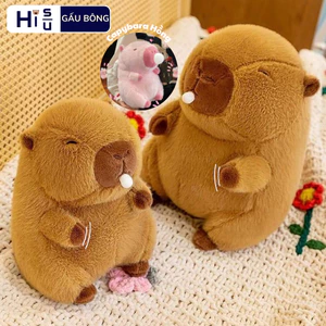 Capybara Thổi Bong Bóng Gấu Bông Capybra Thổi Bóng Dễ Thương Capybara Bóp Mũi Cao Cấp Chất Liệu Vải Lông Mềm Mại