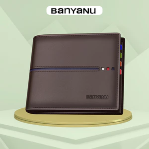 Ví da bò nam ví nam ngang nhiều ngăn bóp nam da thật chính hãng BANYANU mẫu BCV-FV06 có hộp làm quà tặng sang trọng