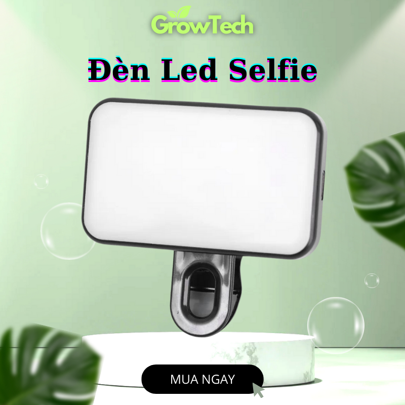 Đèn LED Selfie 3 chế độ có thể tùy chỉnh, Đèn chụp ảnh hỗ trợ sáng. (Bấm giữ 2s để bật tắt)