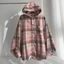 Áo sơ mi Flannel kẻ caro tay dài có mũ form rộng unisex nam nữ