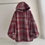 Áo sơ mi Flannel kẻ caro tay dài có mũ form rộng unisex nam nữ