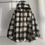 Áo sơ mi Flannel kẻ caro tay dài có mũ form rộng unisex nam nữ