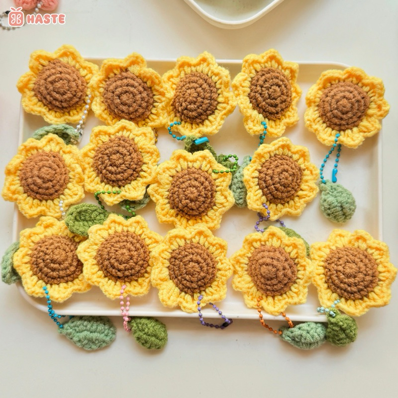 Móc Khoá Len Hoa Hướng Dương Bó Hoa Mini Dễ Thương Bouquet Quà Tặng Kỉ Niệm Độc Đáo