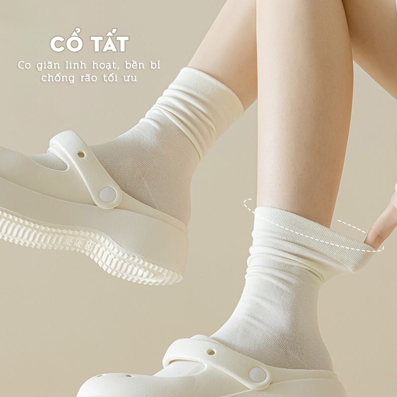 Tất vớ nam nữ trơn tone trầm dễ mix phối đồ, chất liệu cotton co giãn 4 chiều - Ekiu Shop