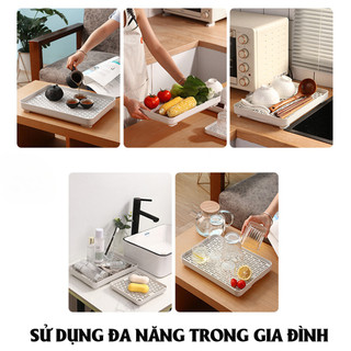 Khay úp ly cốc, khay trà nhựa PP cao cấp 2 lớp ECO chịu nhiệt sử dụng đa năng tiện ích cho gia đình